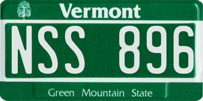 VT license plate NSS896