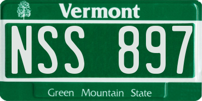 VT license plate NSS897