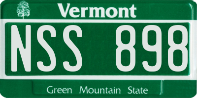 VT license plate NSS898