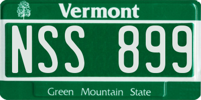 VT license plate NSS899