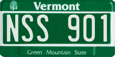 VT license plate NSS901