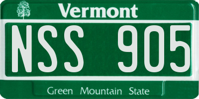 VT license plate NSS905