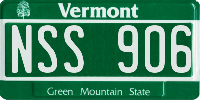 VT license plate NSS906