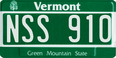 VT license plate NSS910