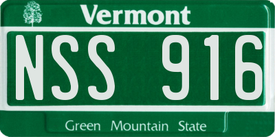 VT license plate NSS916