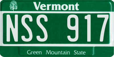 VT license plate NSS917