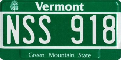 VT license plate NSS918