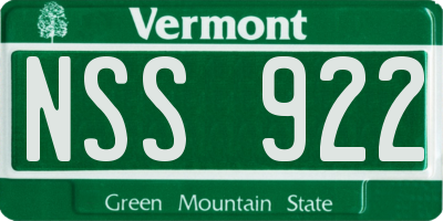 VT license plate NSS922