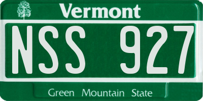 VT license plate NSS927