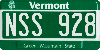 VT license plate NSS928