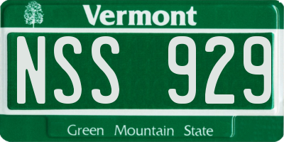 VT license plate NSS929