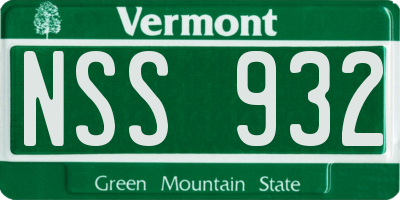 VT license plate NSS932