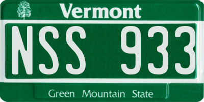 VT license plate NSS933