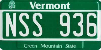 VT license plate NSS936