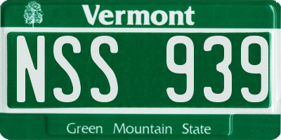 VT license plate NSS939