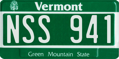 VT license plate NSS941