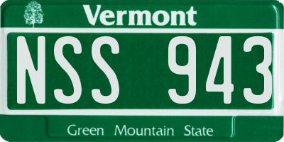 VT license plate NSS943