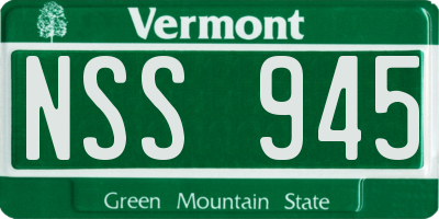 VT license plate NSS945