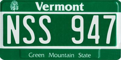 VT license plate NSS947