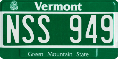 VT license plate NSS949
