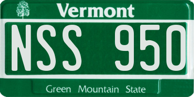 VT license plate NSS950