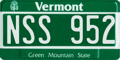 VT license plate NSS952