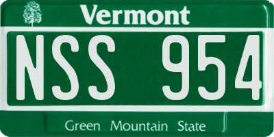 VT license plate NSS954