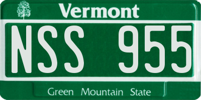 VT license plate NSS955