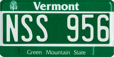 VT license plate NSS956