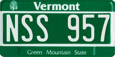 VT license plate NSS957