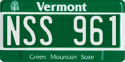 VT license plate NSS961
