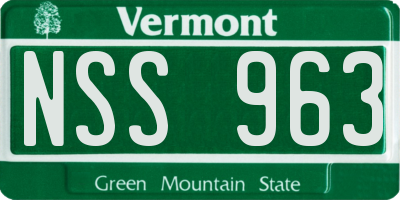 VT license plate NSS963