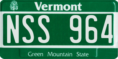 VT license plate NSS964
