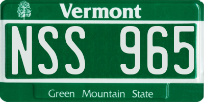 VT license plate NSS965