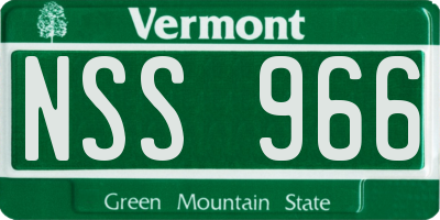 VT license plate NSS966