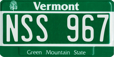 VT license plate NSS967