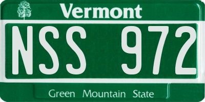 VT license plate NSS972