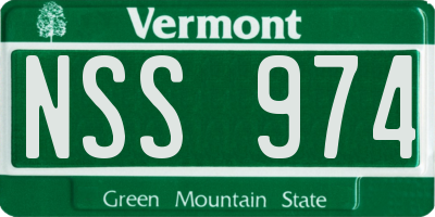VT license plate NSS974