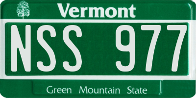 VT license plate NSS977