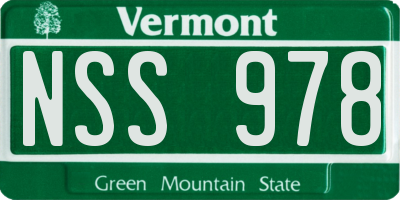 VT license plate NSS978