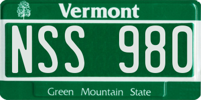 VT license plate NSS980