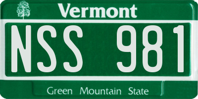 VT license plate NSS981