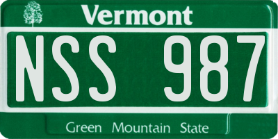 VT license plate NSS987