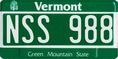 VT license plate NSS988