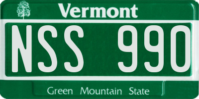 VT license plate NSS990