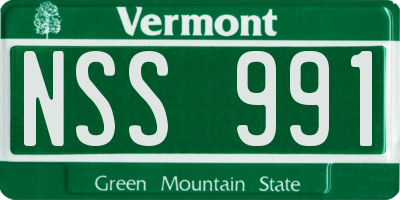 VT license plate NSS991