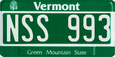 VT license plate NSS993