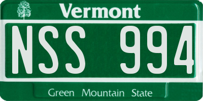 VT license plate NSS994