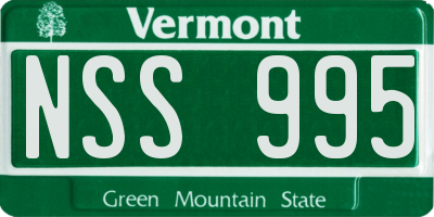 VT license plate NSS995