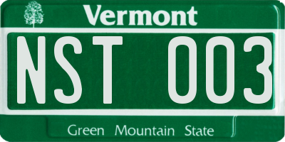 VT license plate NST003